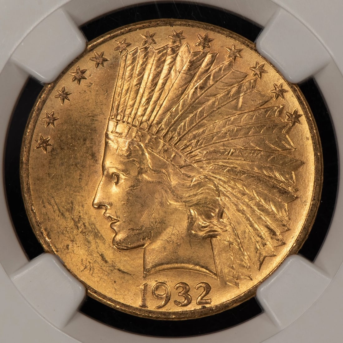 1932 G$10 INDIAN HEAD GOLD EAGLE: 1932 G$10 Indian Head Gold Eagle Brand/Mint: U.S. Mint Year: 1932 Fineness: 0.9 Country of Origin: United States Accessories: None Accessories Notice: When purchasing pre-owned goods, please refer