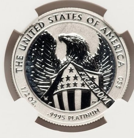 2007-W REVERSE PROOF PLATINUM EAGLE 1/2 OZ 10TH ANNIVERSARY LABEL: 2007-W Reverse Proof Platinum Eagle 1/2 oz 10th Anniversary Label Year: 2007 Composition: Platinum Denomination: $50 Country of Origin: United States Accessories: None Accessories Notice: When purc