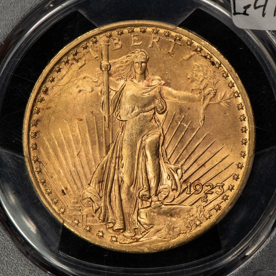 1923 $20 SAINT-GAUDENS GOLD DOUBLE EAGLE: 1923 $20 Saint-Gaudens Gold Double Eagle Brand/Mint: U.S. Mint Year: 1923 Fineness: 0.9 Country of Origin: United States Accessories: None Accessories Notice: When purchasing pre-owned goods, pleas