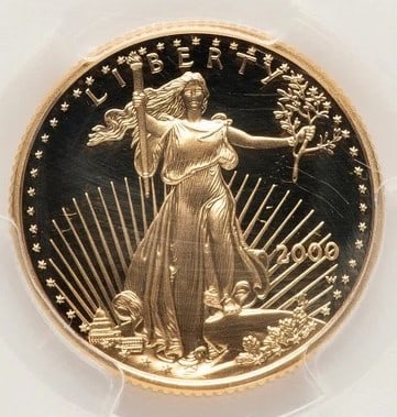 2000-W PROOF GOLD EAGLE 1/4 OZ BLUE GRADIENT (1 of 2)