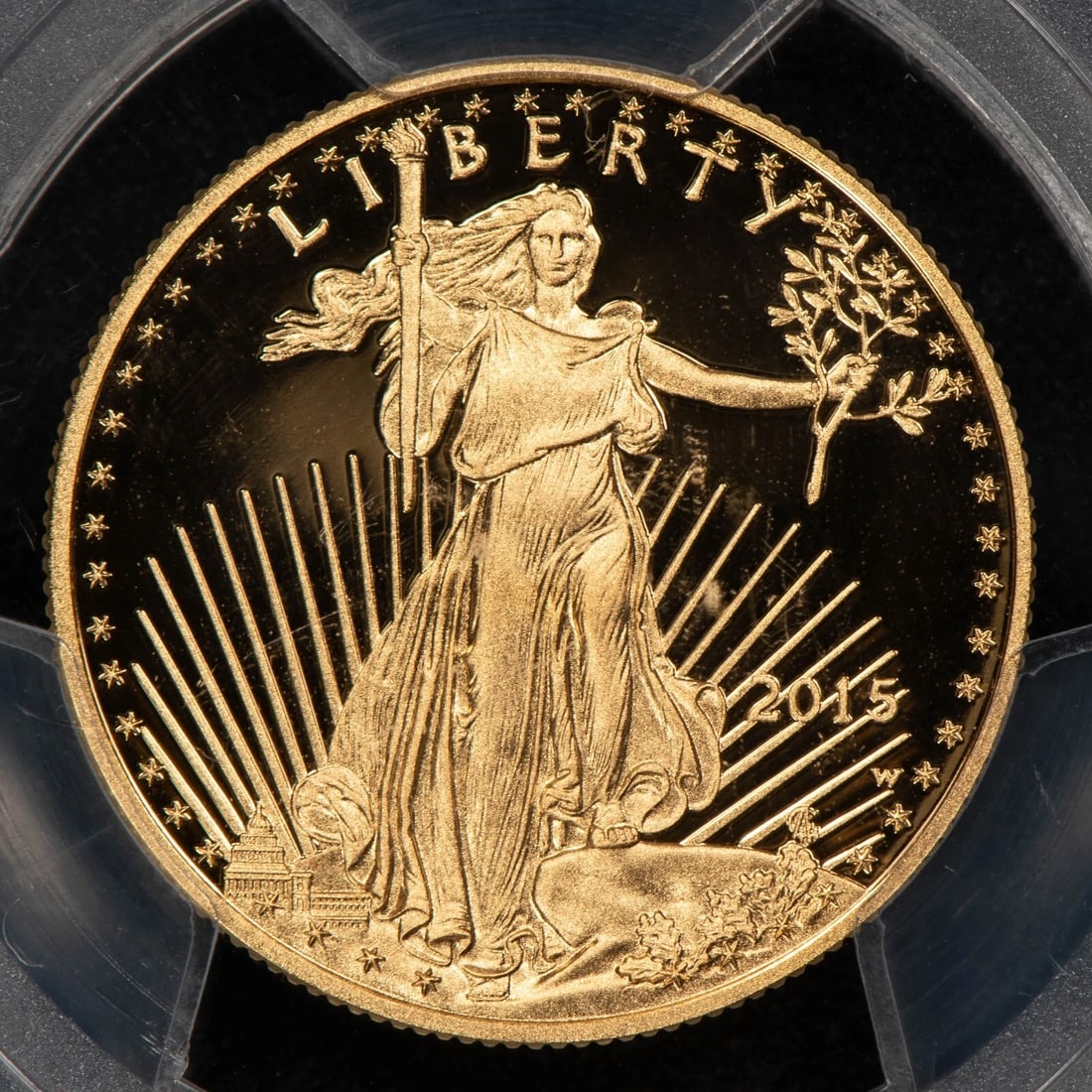 2015-W G$25 1/2 OZ GOLD AMERICAN EAGLE: 2015-W G$25 1/2 oz Gold American Eagle Brand/Mint: U.S. Mint Year: 2015 Fineness: 0.9167 Country of Origin: United States Accessories: None Accessories Notice: When purchasing pre-owned goods, plea