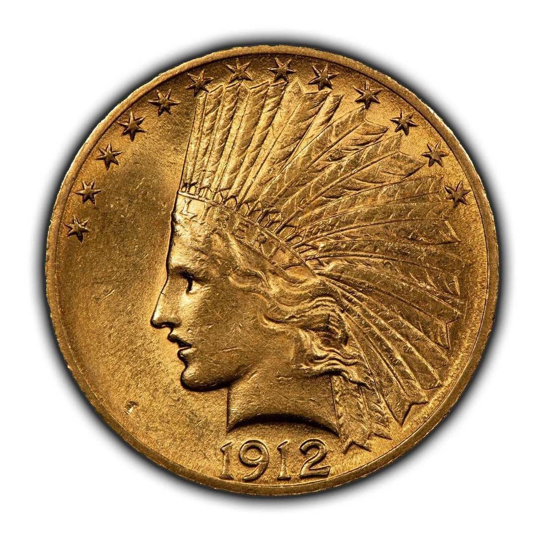 1912 G$10 INDIAN HEAD GOLD EAGLE: 1912 G$10 Indian Head Gold Eagle Brand/Mint: U.S. Mint Year: 1912 Fineness: 0.9 Country of Origin: United States Accessories: None Accessories Notice: When purchasing pre-owned goods, please refer