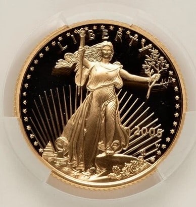 2005-W $10 QUARTER-OUNCE GOLD EAGLE BROWN LABEL (1 of 2)