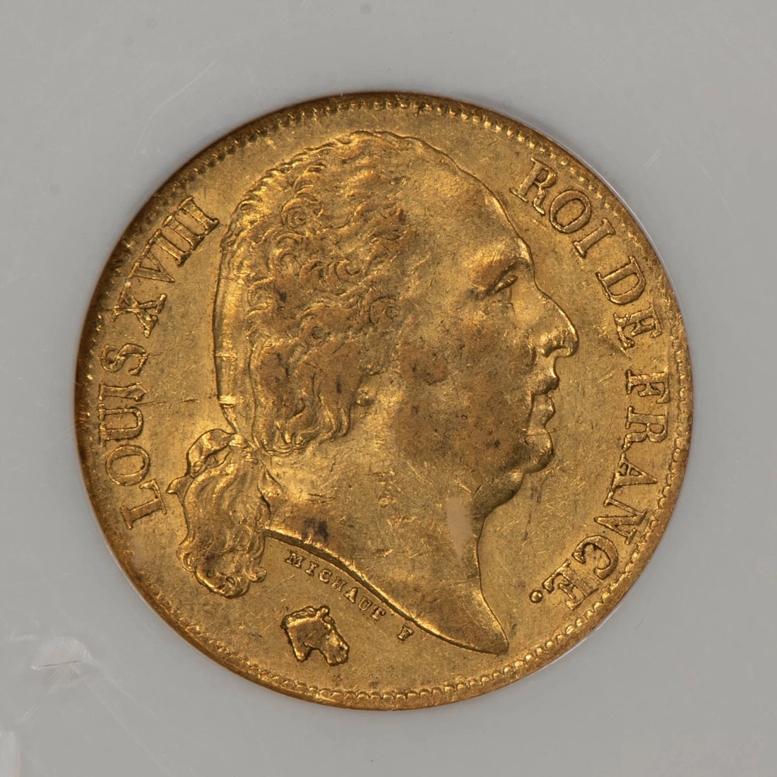 1818-A FRANCE 20 FRANCS GOLD COIN: 1818-A France 20 Francs Gold Coin Brand/Mint: Paris Mint (Monnaie de Paris) Year: 1818 Fineness: 0.9 Country of Origin: France Accessories: None Accessories Notice: When purchasing pre-owned goods,