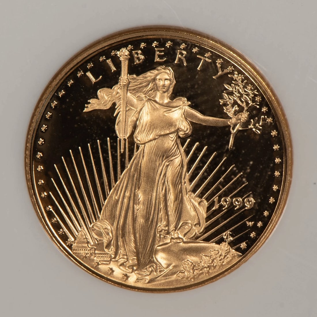 1999-W G$5 1/10 OZ GOLD AMERICAN EAGLE PROOF: 1999-W G$5 1/10 oz Gold American Eagle Proof Brand/Mint: U.S. Mint Year: 1999 Fineness: 0.9167 Country of Origin: United States Accessories: None Accessories Notice: When purchasing pre-owned goods