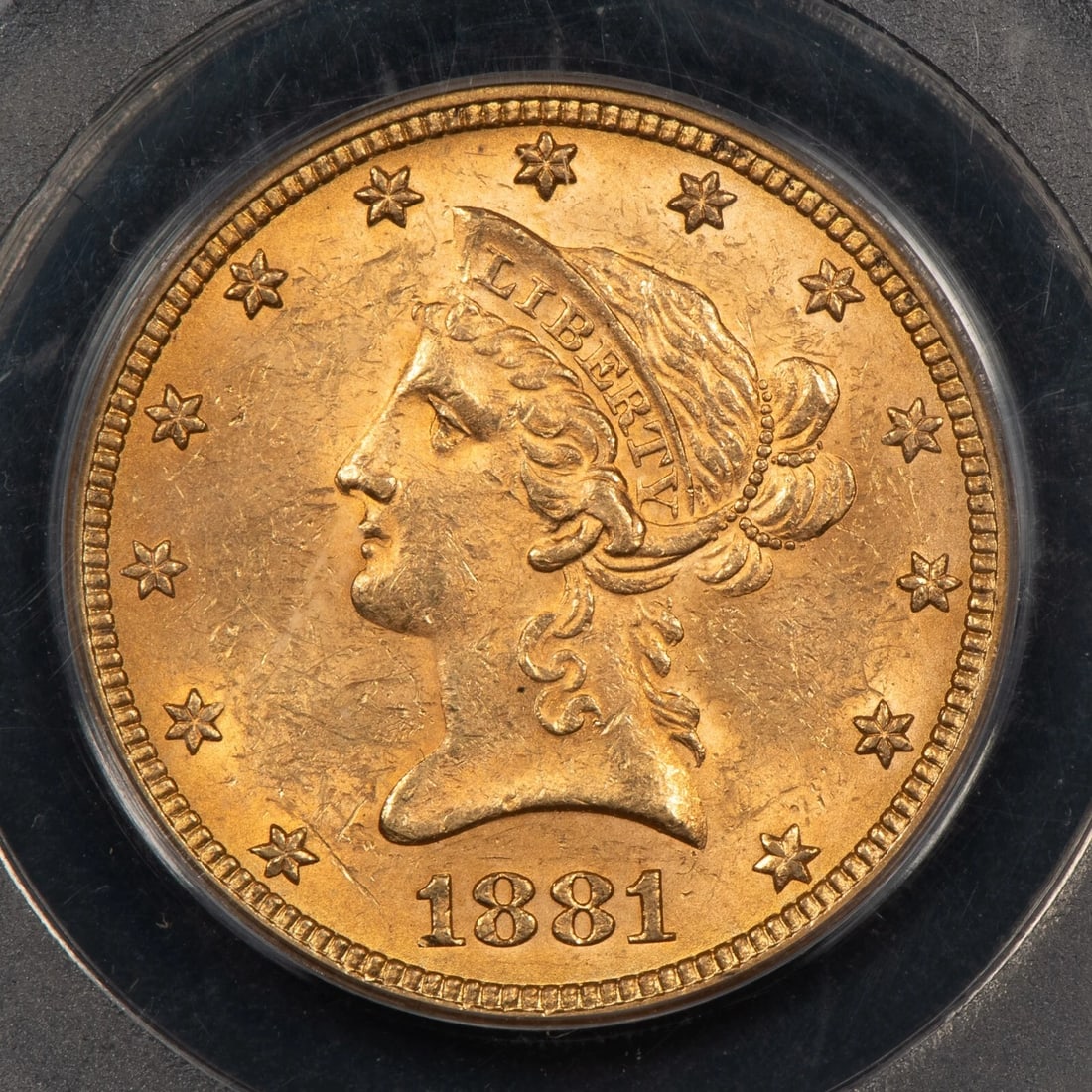 1881 G$10 LIBERTY HEAD GOLD EAGLE: 1881 G$10 Liberty Head Gold Eagle Brand/Mint: U.S. Mint Year: 1881 Fineness: 0.9 Country of Origin: United States Accessories: None Accessories Notice: When purchasing pre-owned goods, please refer
