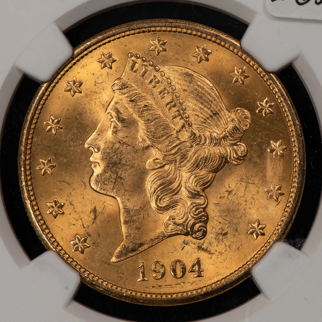 1904 G$20 LIBERTY HEAD GOLD DOUBLE EAGLE: 1904 G$20 Liberty Head Gold Double Eagle Brand/Mint: U.S. Mint Year: 1904 Fineness: 0.9 Country of Origin: United States Accessories: None Accessories Notice: When purchasing pre-owned goods, pleas