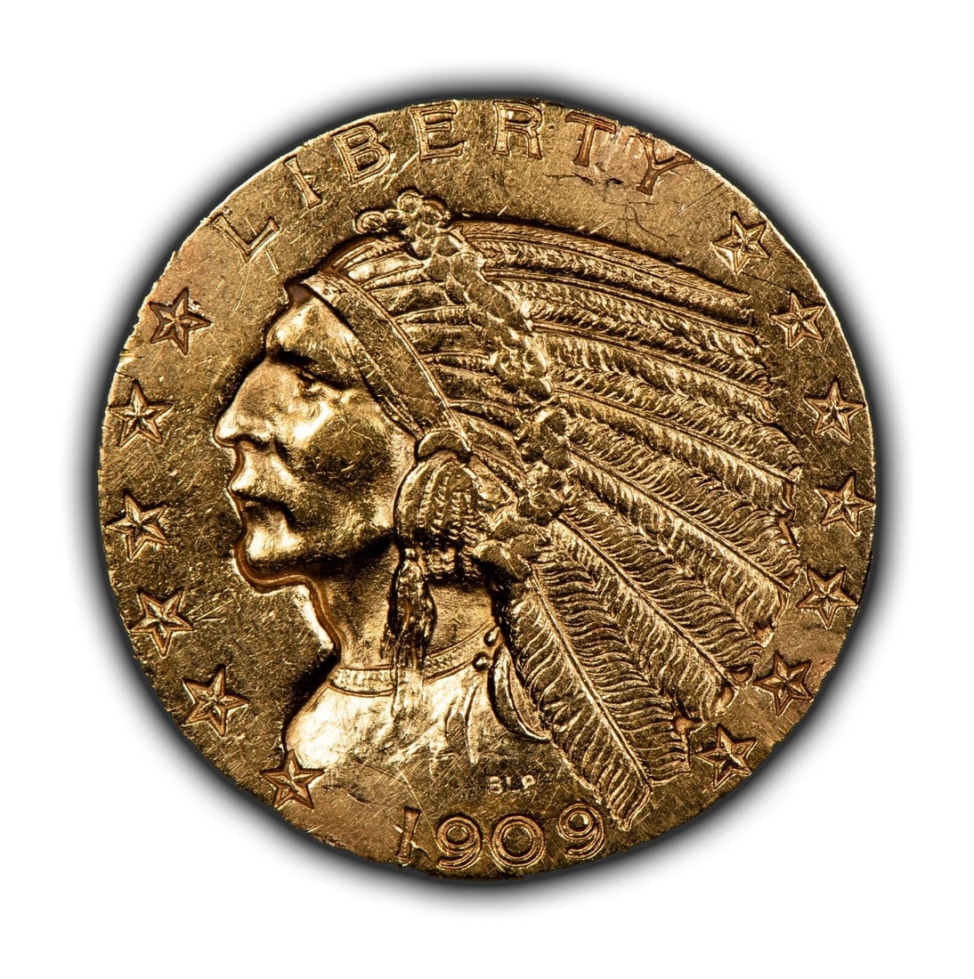 1909-D G$5 INDIAN HEAD GOLD HALF EAGLE: 1909-D G$5 Indian Head Gold Half Eagle Brand/Mint: U.S. Mint Year: 1909 Fineness: 0.9 Country of Origin: United States Accessories: None Accessories Notice: When purchasing pre-owned goods, please