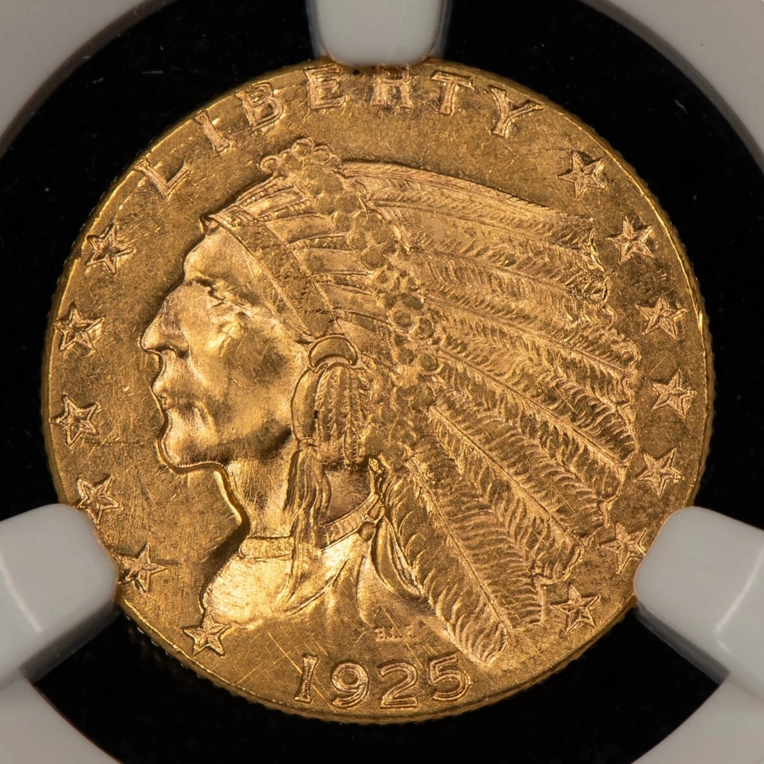 1925-D G$2.50 INDIAN HEAD GOLD QUARTER EAGLE: 1925-D G$2.50 Indian Head Gold Quarter Eagle Brand/Mint: U.S. Mint Year: 1925 Fineness: 0.9 Country of Origin: United States Accessories: None Accessories Notice: When purchasing pre-owned goods, p