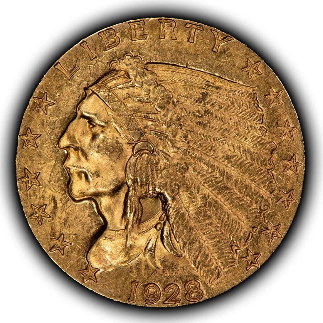 1928 G$2.50 INDIAN HEAD GOLD QUARTER EAGLE: 1928 G$2.50 Indian Head Gold Quarter Eagle Brand/Mint: U.S. Mint Year: 1928 Fineness: 0.9 Country of Origin: United States Accessories: None Accessories Notice: When purchasing pre-owned goods, ple
