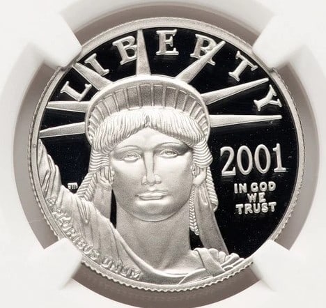 2001-W PROOF PLATINUM EAGLE 1/2 OZ MIKE CASTLE (1 of 2)