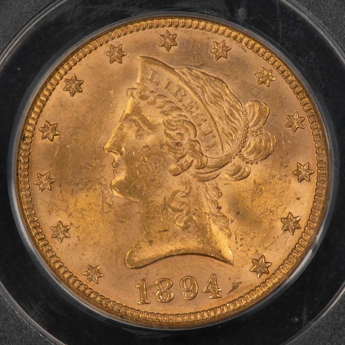1894 G$10 LIBERTY HEAD GOLD EAGLE: 1894 G$10 Liberty Head Gold Eagle Brand/Mint: U.S. Mint Year: 1894 Fineness: 0.9 Country of Origin: United States Accessories: None Accessories Notice: When purchasing pre-owned goods, please refer