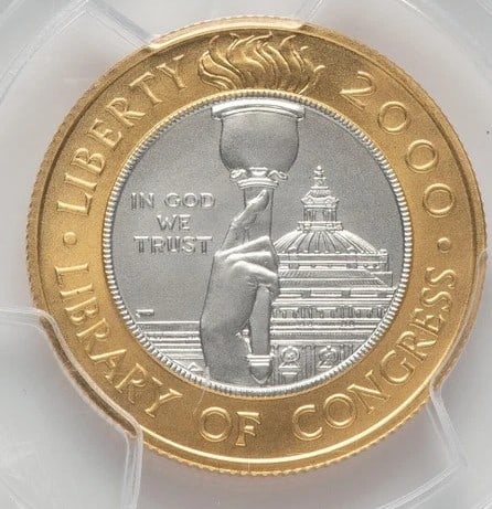 2000-W $10 LIBRARY OF CONGRESS BI-METALLIC GOLD (1 of 2)