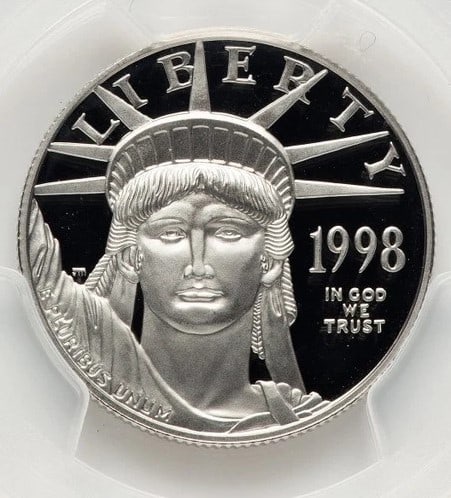 1998-W PROOF PLATINUM EAGLE 1/2 OZ (1 of 2)