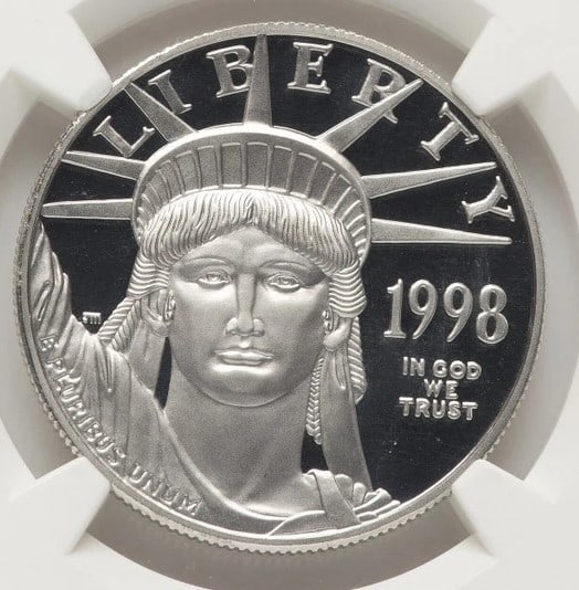 1998-W PROOF PLATINUM EAGLE 1 OZ DON EVERHART (1 of 2)