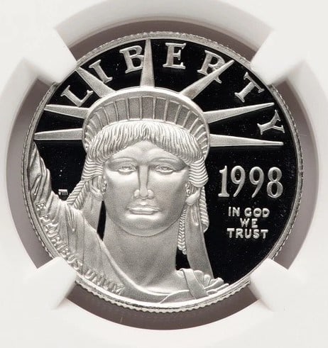 1998-W PROOF PLATINUM EAGLE 1/2 OZ MIKE CASTLE (1 of 2)