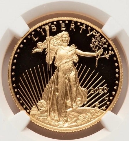 2020-W PROOF GOLD EAGLE 1/2 OZ MILES STANDISH: 2020-W Proof Gold Eagle 1/2 oz Miles Standish Year: 2020 Composition: GOLD Denomination: $25 Country of Origin: United States Accessories: None Accessories Notice: When purchasing pre-owned goods,