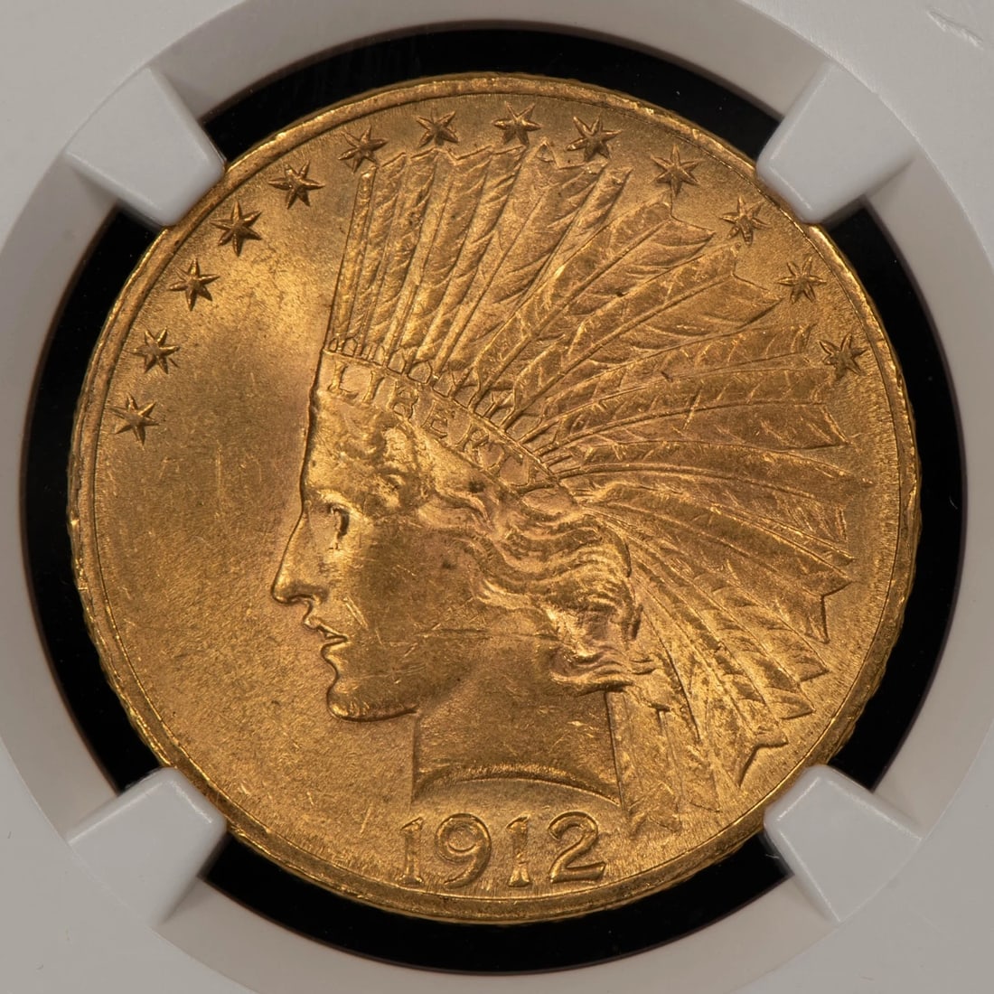 1912 G$10 INDIAN HEAD GOLD EAGLE: 1912 G$10 Indian Head Gold Eagle Brand/Mint: U.S. Mint Year: 1912 Fineness: 0.9 Country of Origin: United States Accessories: None Accessories Notice: When purchasing pre-owned goods, please refer
