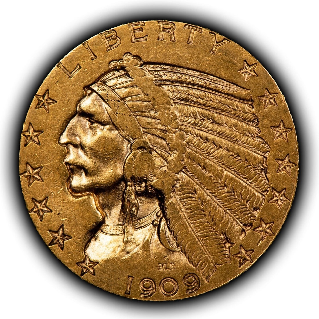 1909-D G$5 INDIAN HEAD GOLD HALF EAGLE: 1909-D G$5 Indian Head Gold Half Eagle Brand/Mint: U.S. Mint Year: 1909 Fineness: 0.9 Country of Origin: United States Accessories: None Accessories Notice: When purchasing pre-owned goods, please