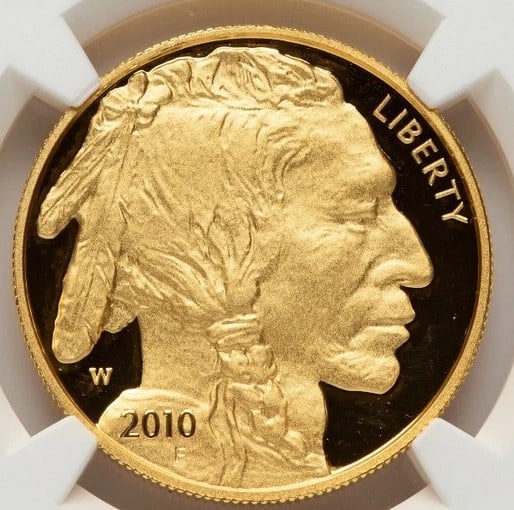 2010-W PROOF GOLD BUFFALO 1 OZ ED MOY: 2010-W Proof Gold Buffalo 1 oz Ed Moy Year: 2010 Composition: GOLD Denomination: $50 Country of Origin: United States Accessories: None Accessories Notice: When purchasing pre-owned goods, please r