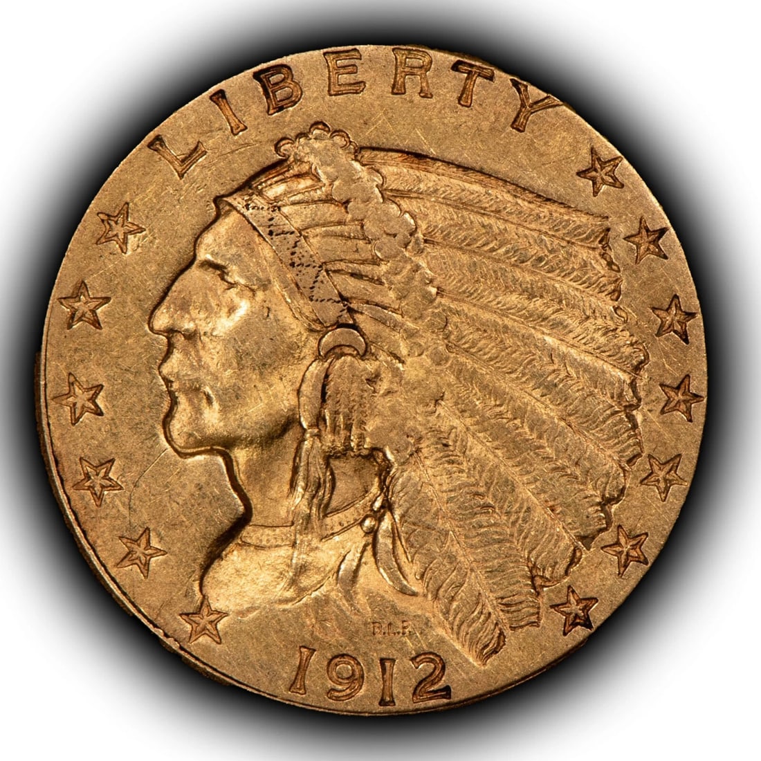 1912 G$2.50 INDIAN HEAD GOLD QUARTER EAGLE: 1912 G$2.50 Indian Head Gold Quarter Eagle Brand/Mint: U.S. Mint Year: 1912 Fineness: 0.9 Country of Origin: United States Accessories: None Accessories Notice: When purchasing pre-owned goods, ple