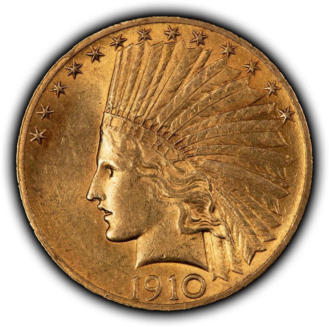 1910 G$10 INDIAN HEAD GOLD EAGLE: 1910 G$10 Indian Head Gold Eagle Brand/Mint: U.S. Mint Year: 1910 Fineness: 0.9 Country of Origin: United States Accessories: None Accessories Notice: When purchasing pre-owned goods, please refer