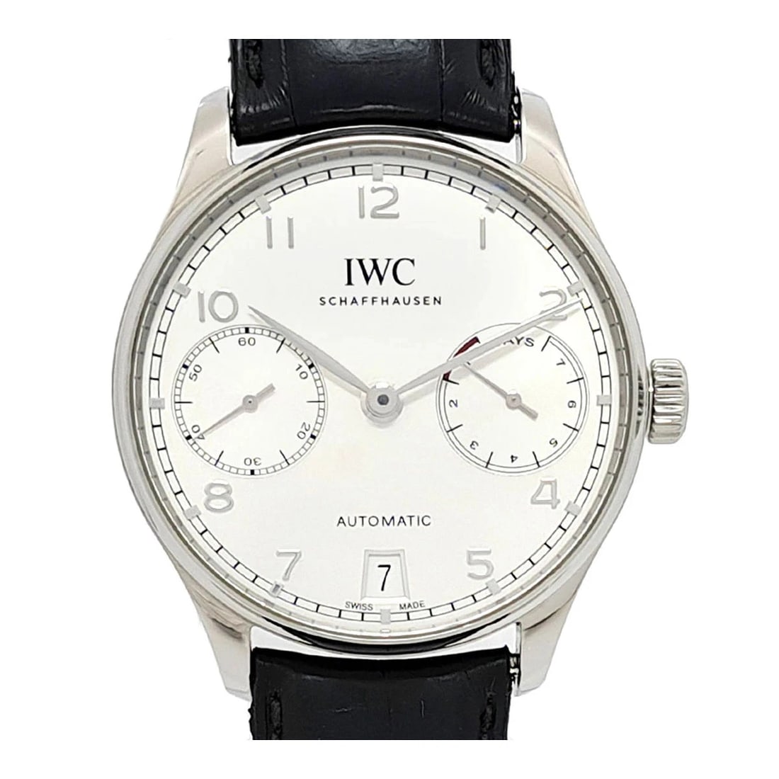 IWC SILVER WATCH: Iwc Silver Watch Brand: IWC Type/Style: Wristwatch Material: Case Material N/A Band Material Stainless Steel Color: Dial Color Silver Size: Wrist Size 15.5cm?19cm Case Size 42mm Accessories: None