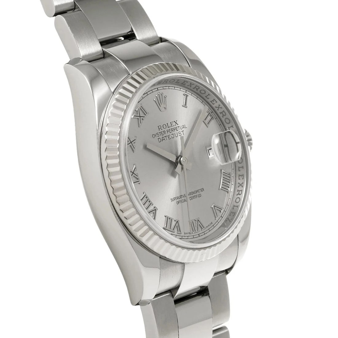 ROLEX DATEJUST SILVER WATCH - 3