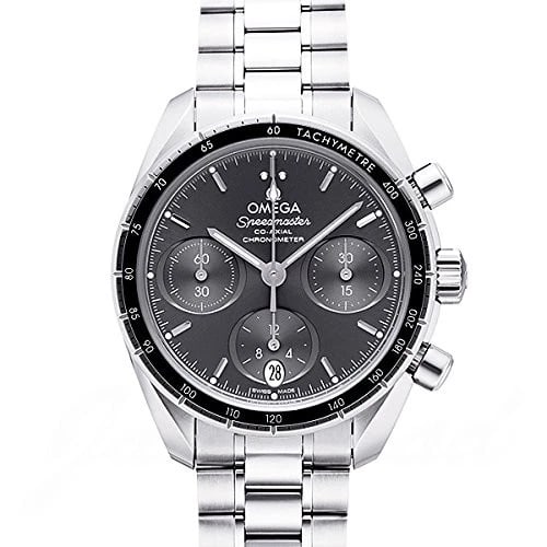 OMEGA SPEEDMASTER GREY COAXIAL CHRONO WATCH: Omega Speedmaster Grey Coaxial Chrono Watch Brand: OMEGA Type/Style: Wristwatch Material: Case Material Stainless Steel Band Material Stainless Steel Color: Dial Color Size: Case Size 38 mm