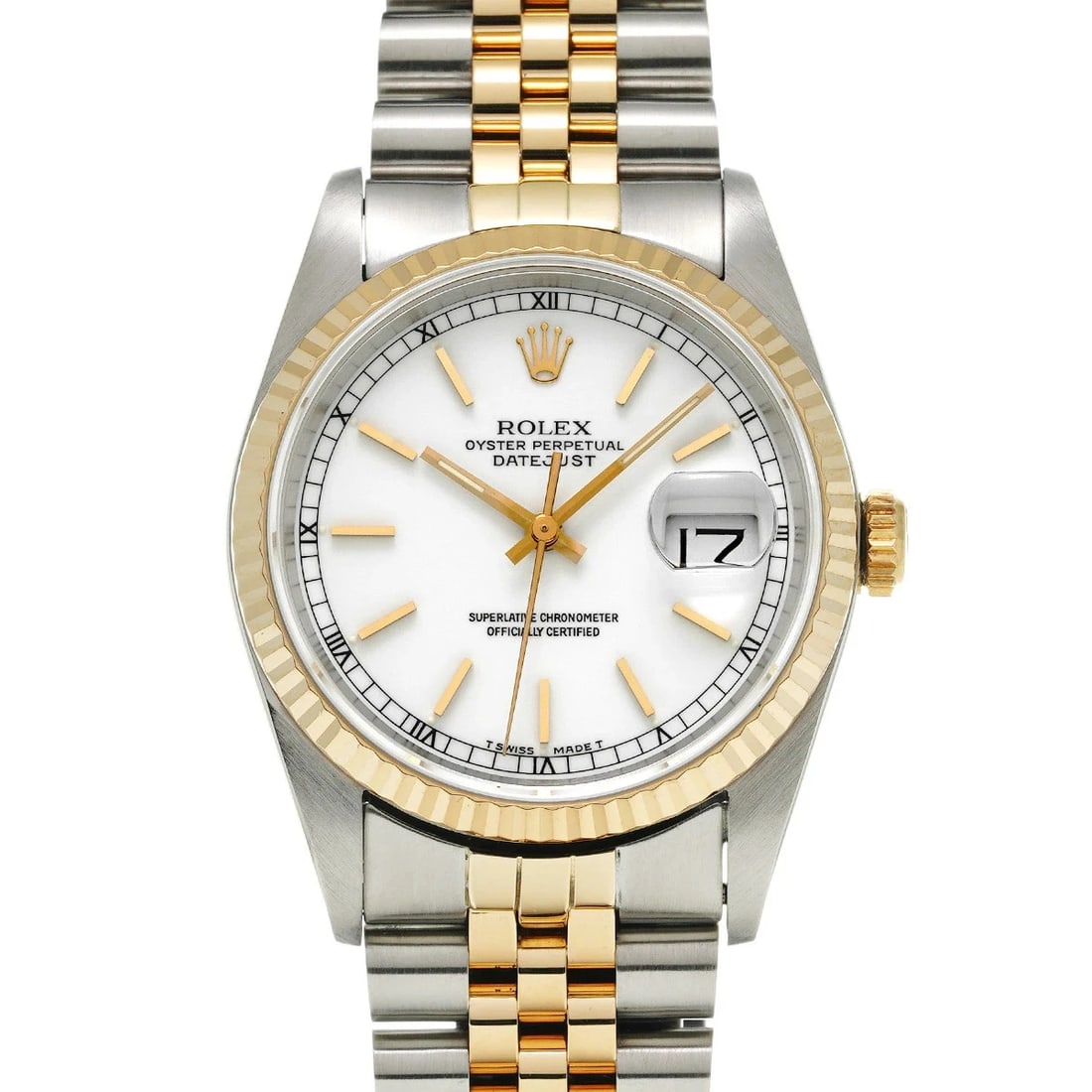 ROLEX DATEJUST WHITE WATCH: Rolex Datejust White Watch Brand: ROLEX Type/Style: Wristwatch Material: Band Material Stainless Case Material Sapphire Crystal Color: Dial Color White Size: Wrist Size 18.5cm Case Size 36 x 36 mm