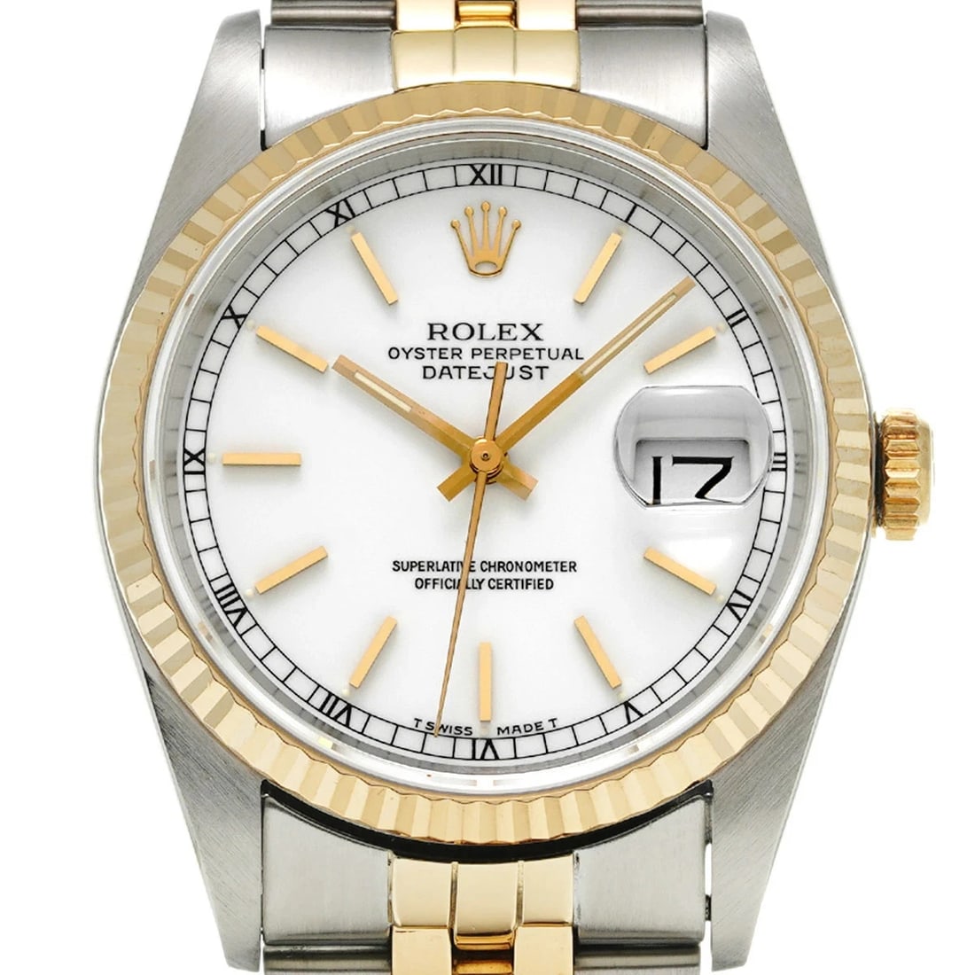 ROLEX DATEJUST WHITE WATCH - 4