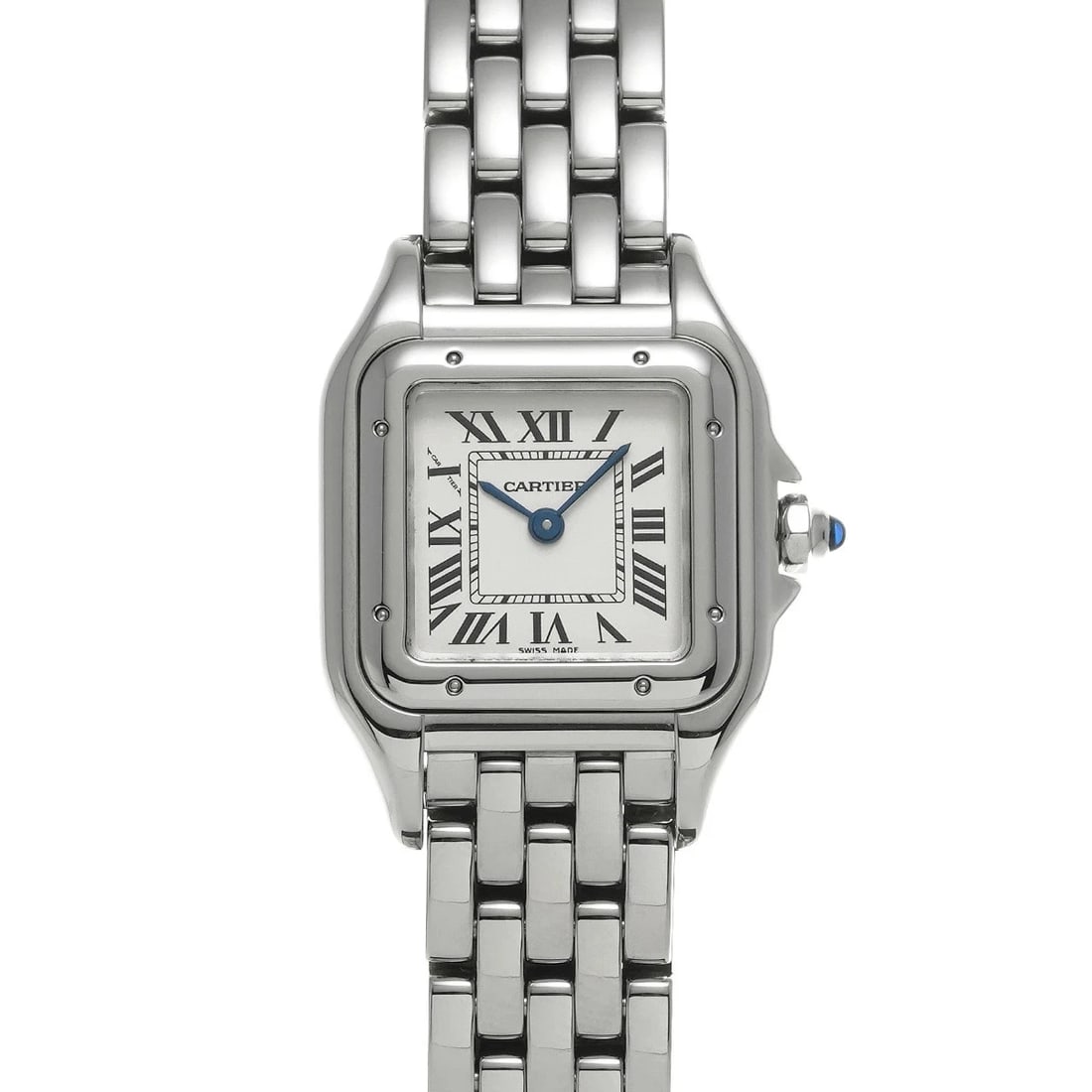 CARTIER PANTHERE SILVER WATCH: Cartier Panthere Silver Watch Brand: CARTIER Type/Style: Wristwatch Material: Band Material Stainless Case Material Sapphire Crystal Color: Dial Color Silver Size: Wrist Size 16.5cm Case Size 30 x 23 