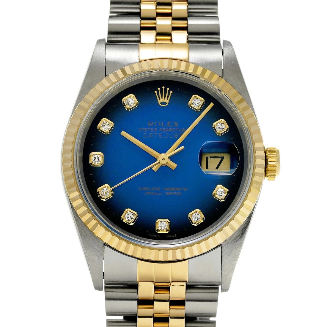 ROLEX DATEJUST BLUE WATCH: Rolex Datejust Blue Watch Brand: ROLEX Type/Style: Wristwatch Material: Band Material Stainless Case Material Sapphire Crystal Color: Dial Color Blue Size: Wrist Size 18.5cm Case Size 36 x 36 mm