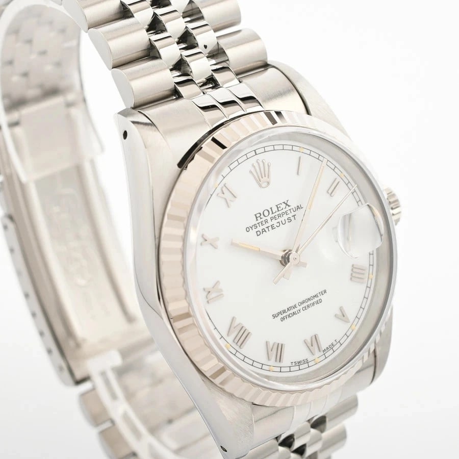 ROLEX DATEJUST WHITE WATCH - 4