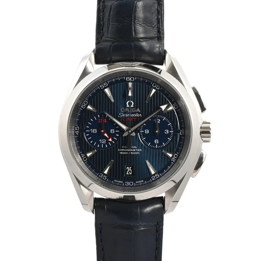 OMEGA WATCH STAINLESS STEEL WATCH: Omega Watch Stainless Steel Watch Brand: OMEGA Type/Style: Wristwatch Material: Case Material N/A Band Material Stainless Steel Color: Dial Color Blue Size: Case Size 43mm Accessories: None