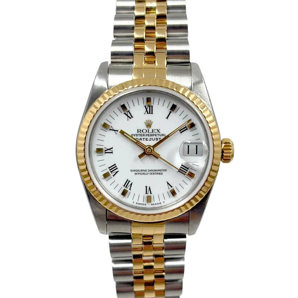 ROLEX DATEJUST WHITE WATCH: Rolex Datejust White Watch Brand: ROLEX Type/Style: Wristwatch Material: Case Material N/A Band Material N/A Color: Dial Color White Size: Wrist Size 18cm Case Size 30mm Accessories: None Accessories