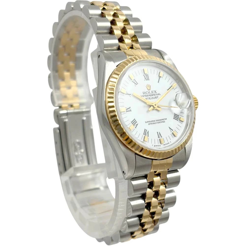 ROLEX DATEJUST WHITE WATCH - 3