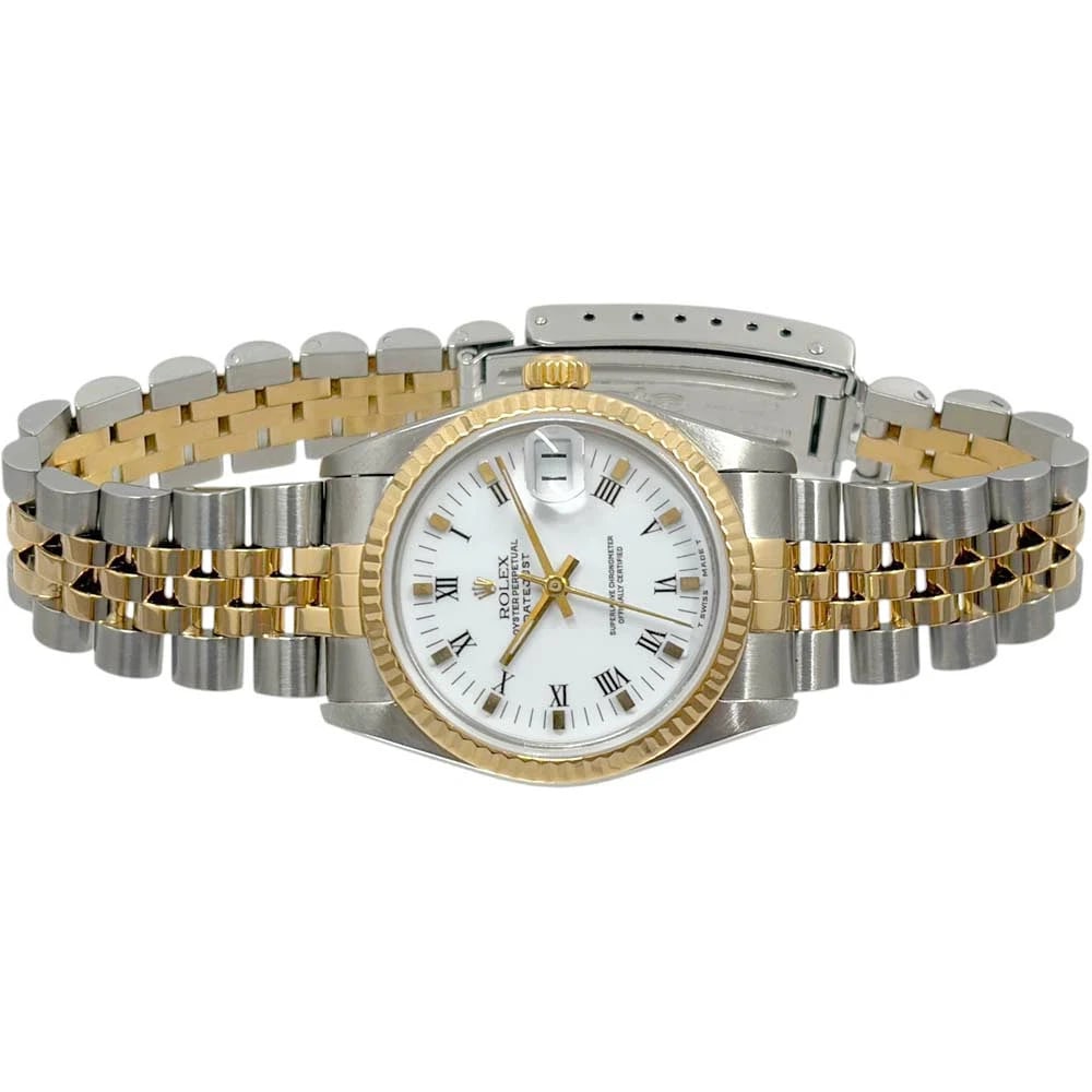 ROLEX DATEJUST WHITE WATCH - 4