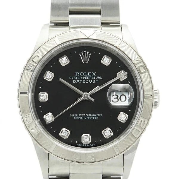 ROLEX DATEJUST THUNDERBIRD DIAMOND BLACK WATCH: Rolex Datejust Thunderbird Diamond Black Watch Brand: ROLEX Type/Style: Wristwatch Material: Case Material N/A Band Material N/A Color: Dial Color Black Size: Wrist Size 18.5cm Case Size 36mm