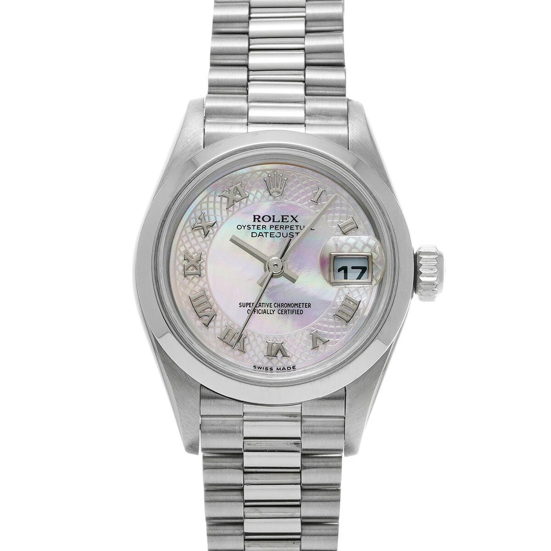 ROLEX DATEJUST PINK WATCH: Rolex Datejust Pink Watch Brand: ROLEX Type/Style: Wristwatch Material: Band Material Platinum Case Material Sapphire Crystal Color: Dial Color Pink Size: Case Size 26x26mm Accessories: None