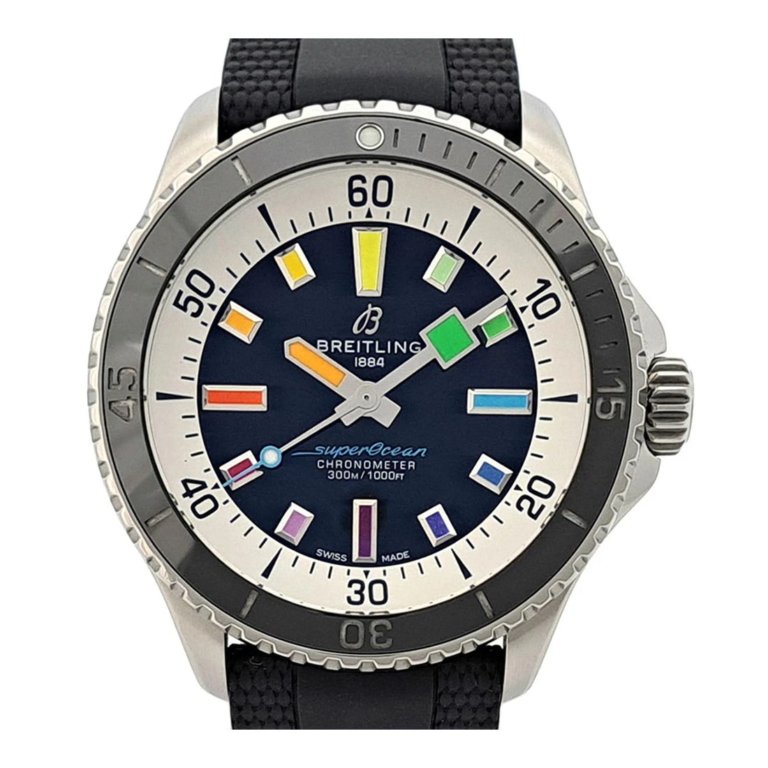 BREITLING BLACK WATCH: Breitling Black Watch Brand: BREITLING Type/Style: Wristwatch Material: Case Material N/A Band Material Stainless Steel Color: Dial Color Black Size: Wrist Size 17.5cm Case Size 42mm Accessories: