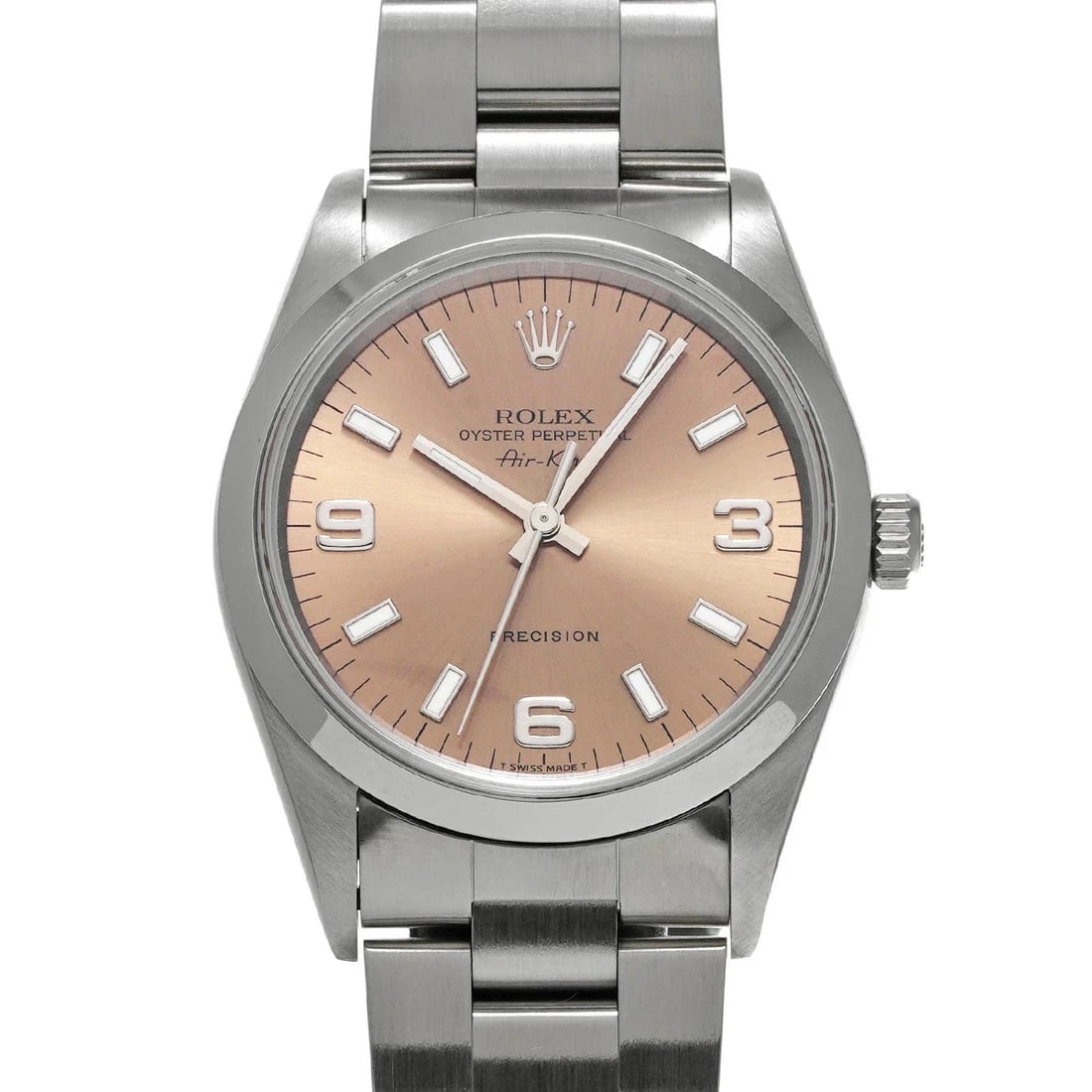 ROLEX AIR KING PINK WATCH: Rolex Air King Pink Watch Brand: ROLEX Type/Style: Wristwatch Material: Band Material Stainless Case Material Sapphire Crystal Color: Dial Color Pink Size: Wrist Size 19cm Case Size 34x34mm Access