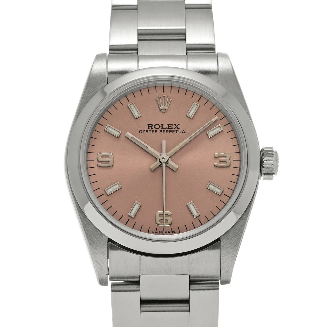 ROLEX OYSTER PERPETUAL PINK WATCH: Rolex Oyster Perpetual Pink Watch Brand: ROLEX Type/Style: Wristwatch Material: Band Material Stainless Case Material Sapphire Crystal Color: Dial Color Pink Size: Wrist Size 15cm Case Size 31 x 31 mm