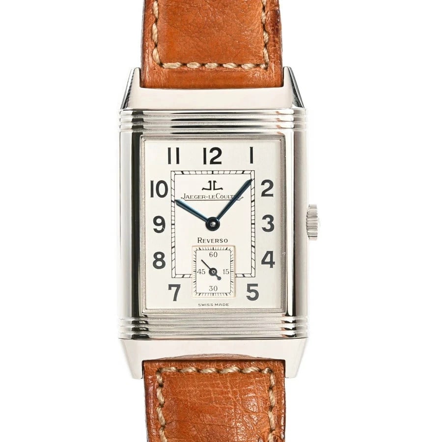 JAEGER-LECOULTRE SILVER WATCH: Jaeger-Lecoultre Silver Watch Brand: JAEGER-LECOULTRE Type/Style: Wristwatch Material: Band Material Stainless Steel/Leather Belt Case Material N/A Color: Dial Color Silver Size: Case Size 26mm