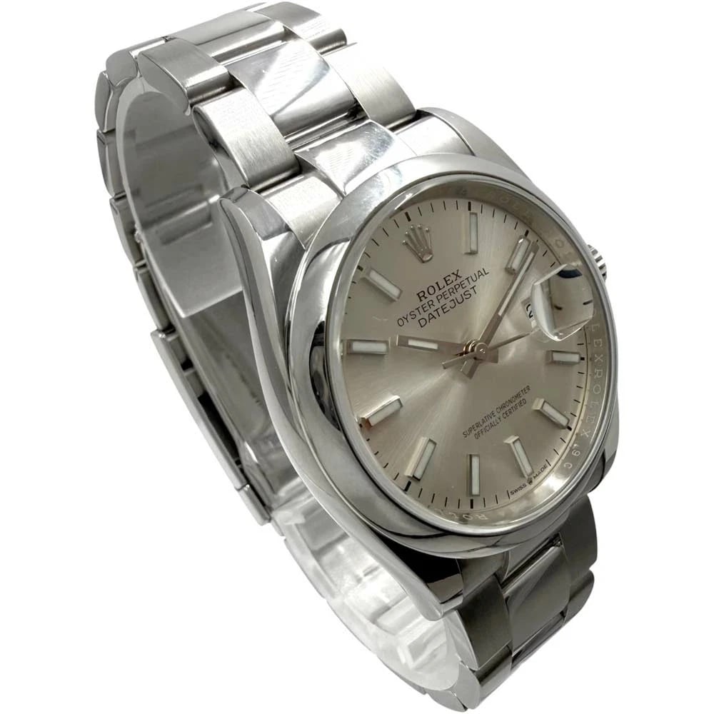 ROLEX DATEJUST SILVER WATCH - 3