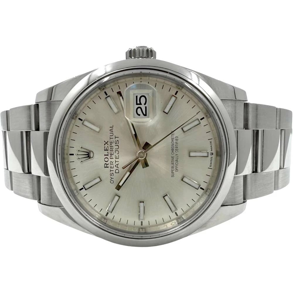 ROLEX DATEJUST SILVER WATCH - 4