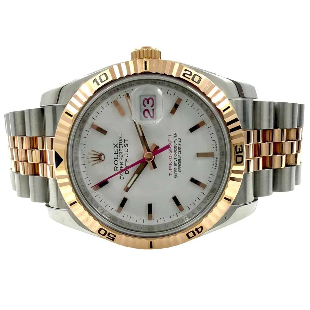ROLEX DATEJUST WHITE WATCH - 4
