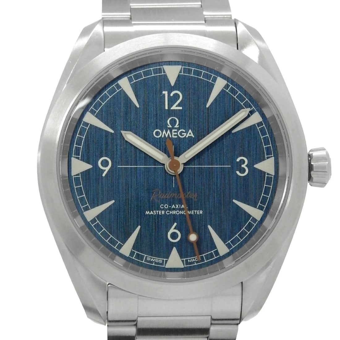 OMEGA RAILMASTER WATCH: Omega Railmaster Watch Brand: OMEGA Type/Style: Wristwatch Material: Case Material N/A Band Material Stainless Steel Color: Dial Color Size: Wrist Size 19.5cm Case Size 40mm Accessories: None