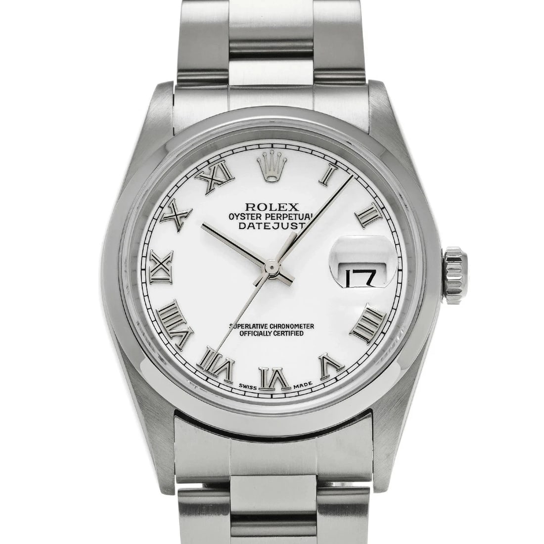 ROLEX DATEJUST WHITE WATCH: Rolex Datejust White Watch Brand: ROLEX Type/Style: Wristwatch Material: Band Material Stainless Case Material Sapphire Crystal Color: Dial Color White Size: Wrist Size 19cm Case Size 36 x 36 mm