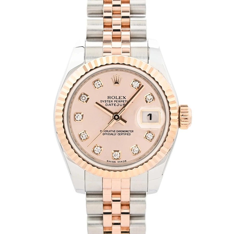 ROLEX DATEJUST PINK WATCH: Rolex Datejust Pink Watch Brand: ROLEX Type/Style: Wristwatch Material: Band Material Stainless Steel/Pink Gold/ Case Material N/A Color: Dial Color Pink Size: Wrist Size 16cm Case Size 26mm